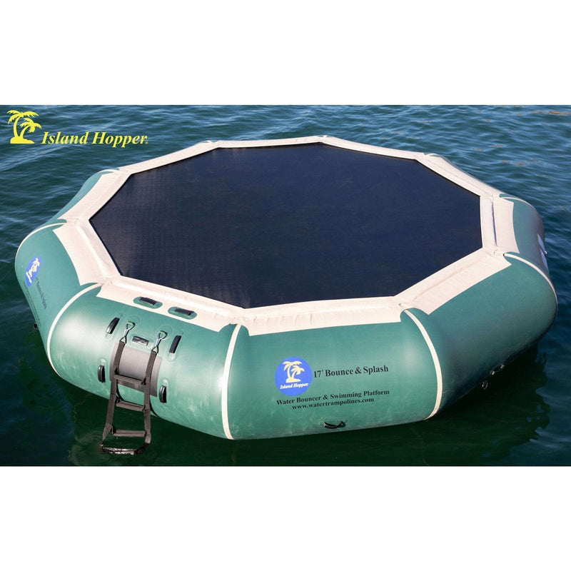 Island Hopper Water Trampolines - 17' Island Hopper "Bounce & Splash"  - 17'BNS- GR