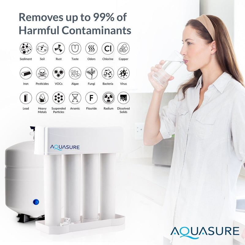 Aquasure Signature Lite Series Water Treatment System with All-in-One Water Softener - 75 GPD Reverse Osmosis Filtration System