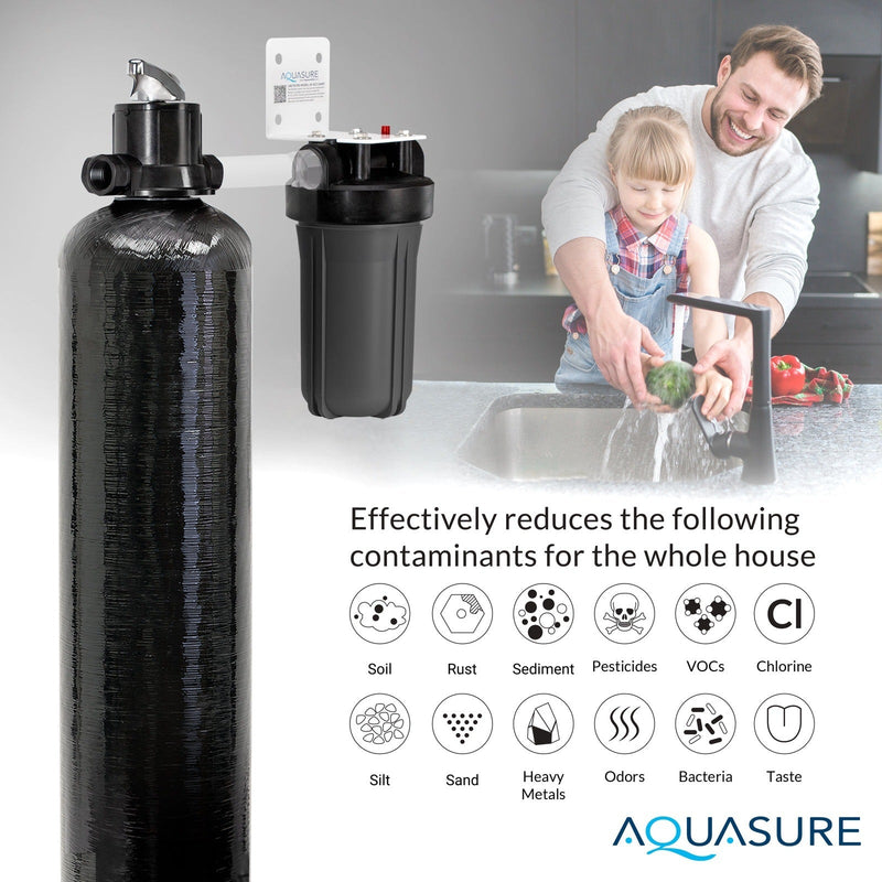 Aquasure Signature Lite Series Water Treatment System with All-in-One Water Softener - 75 GPD Reverse Osmosis Filtration System