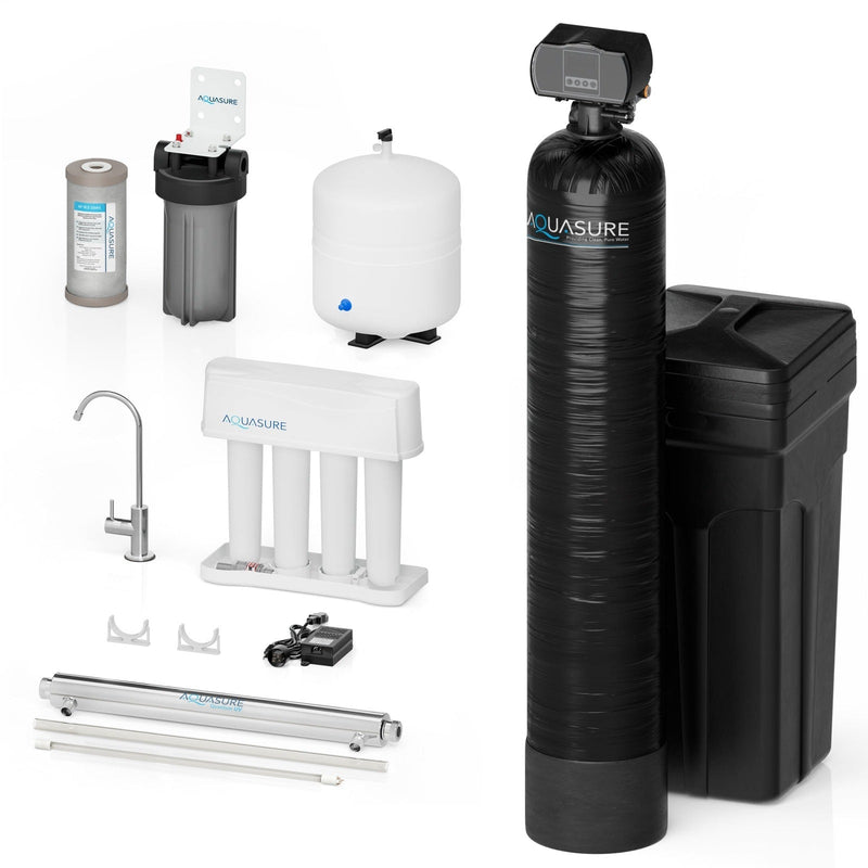 Signature Series | 32,000 Grains Water Softener with 8 GPM Quantum UV Sterilizer and 75 GPD Reverse Osmosis RO System