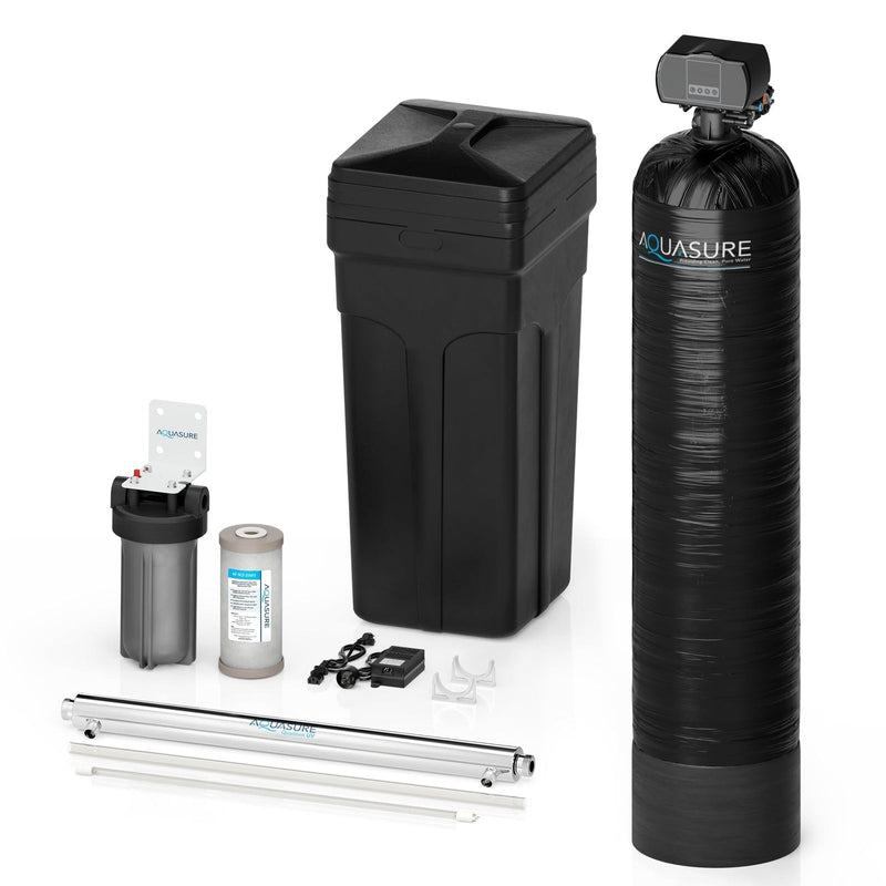 Signature Series | 64,000 Grains Water Softener with 12 GPM Quantum UV Sterilizer System and Triple Purpose Carbon Pre-Filter