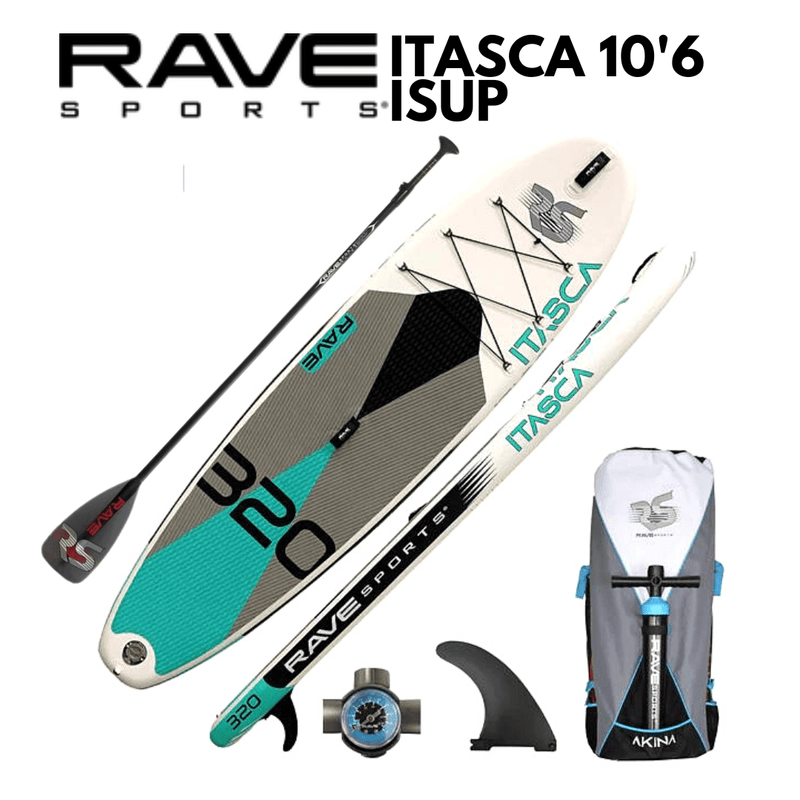 Rave Sports 10'6" Itasca Quarry Blue Inflatable Paddleboard - 02943