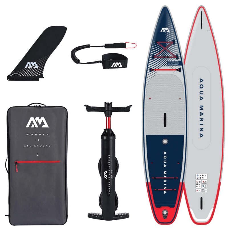 Aqua Marina 12′ 6″ Hyper (Navy) - Touring iSUP, 3.81m/15cm, with coil leash