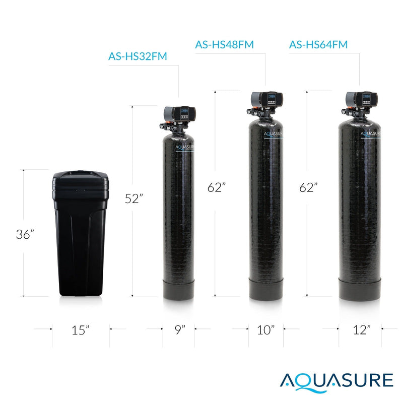 Aquasure Fortitude Pro Series Whole House Water Treatment System - 600,000 Gallon Harmony Series | 48,000 Grains Water Softener w/ Fine Mesh Resin